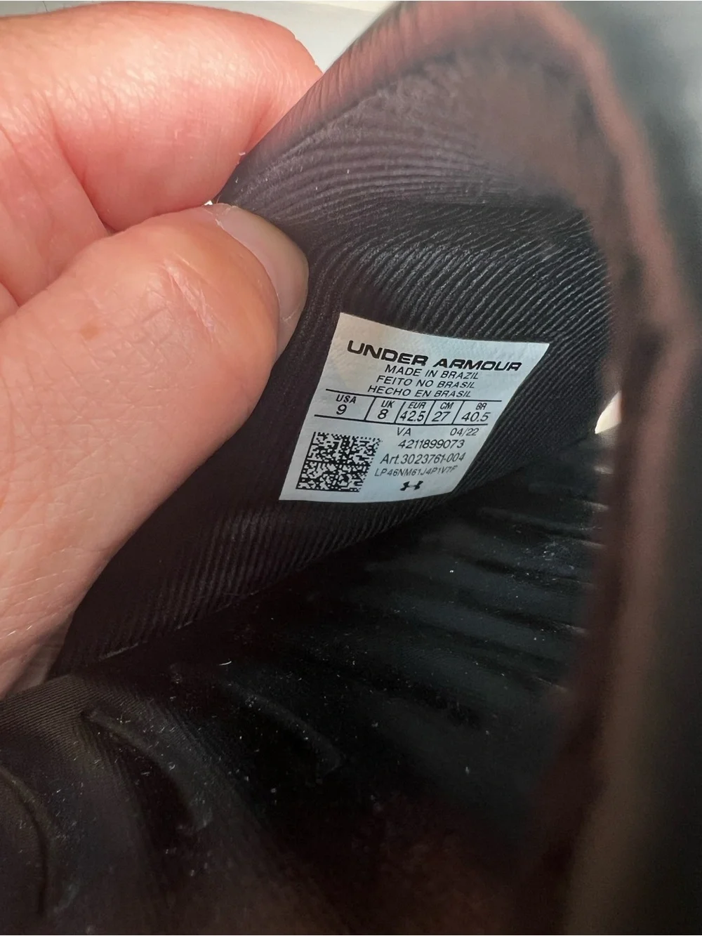 Under Armour Men’s  UA Ansa Fixed Slide Black White Size 9